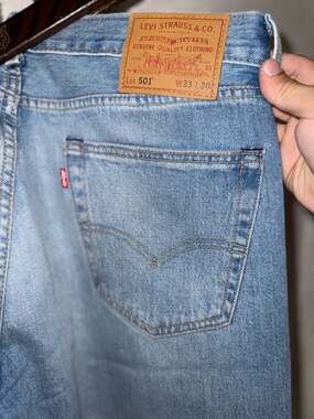 Levi's 501 Premium Original Fit Straight Leg Jeans Light Wash W33 L30